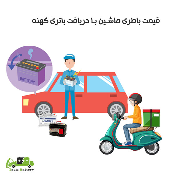 قیمت باطری ماشین با دریافت باتری کهنه